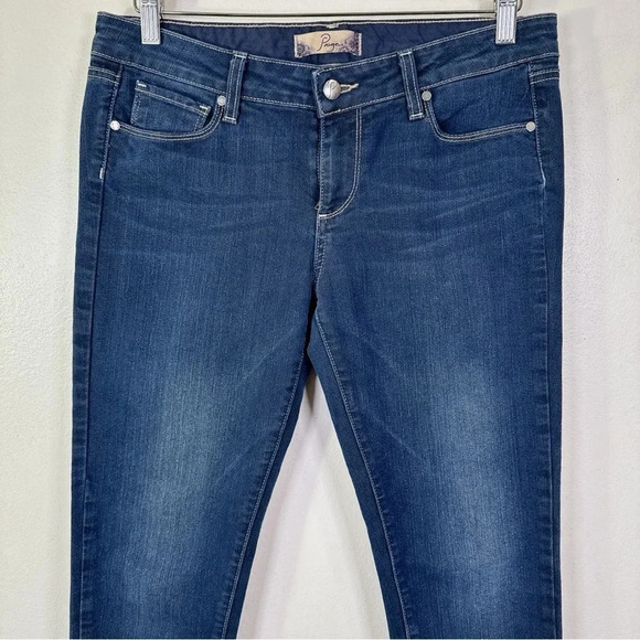 Paige Womens 29 Roxie Capri Ankle Crop Low Rise Dark Wash Skinny Jeans - Picture 3 of 14